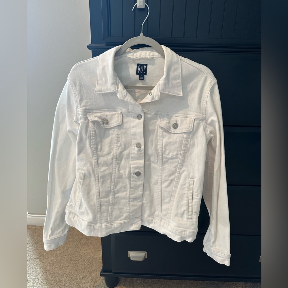 GAP White Jean Jacket Casual Lightweight